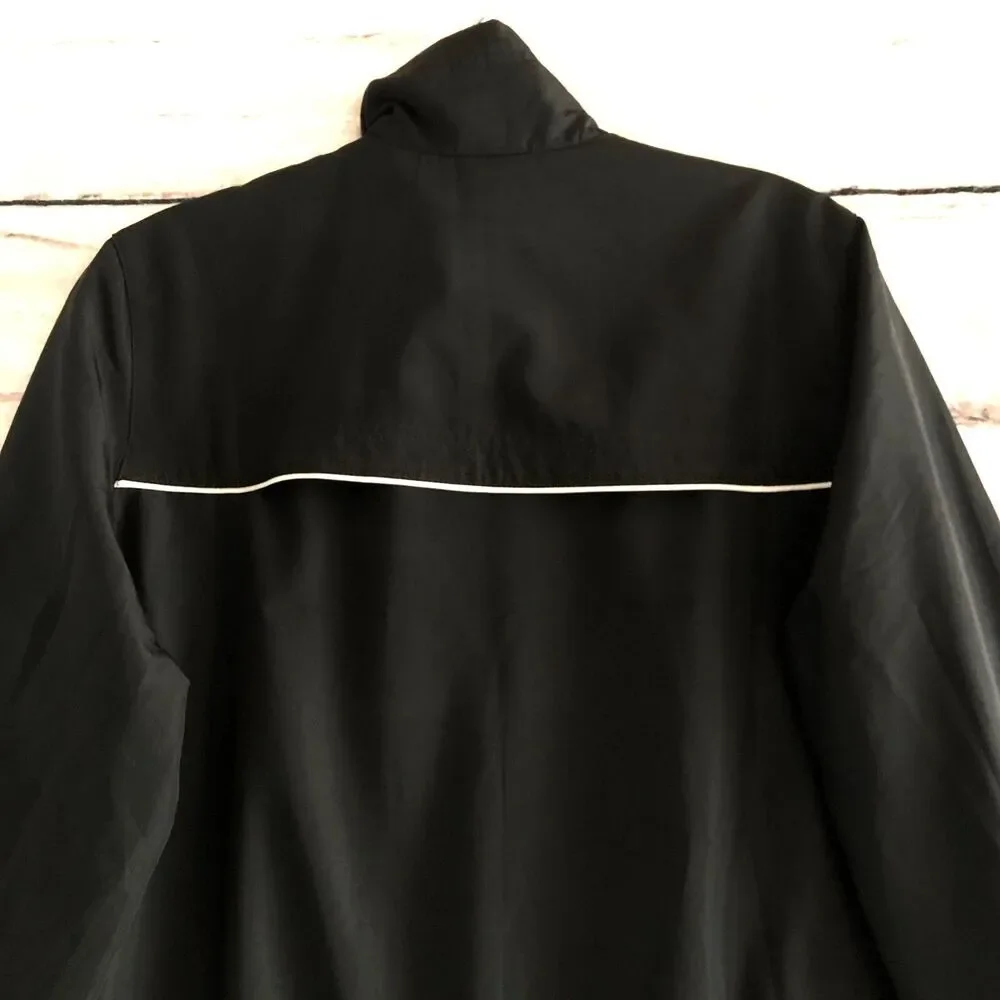 Nike The Athletic Dept Jacket L Womens Black White Swoosh Logo Track Windbreaker
